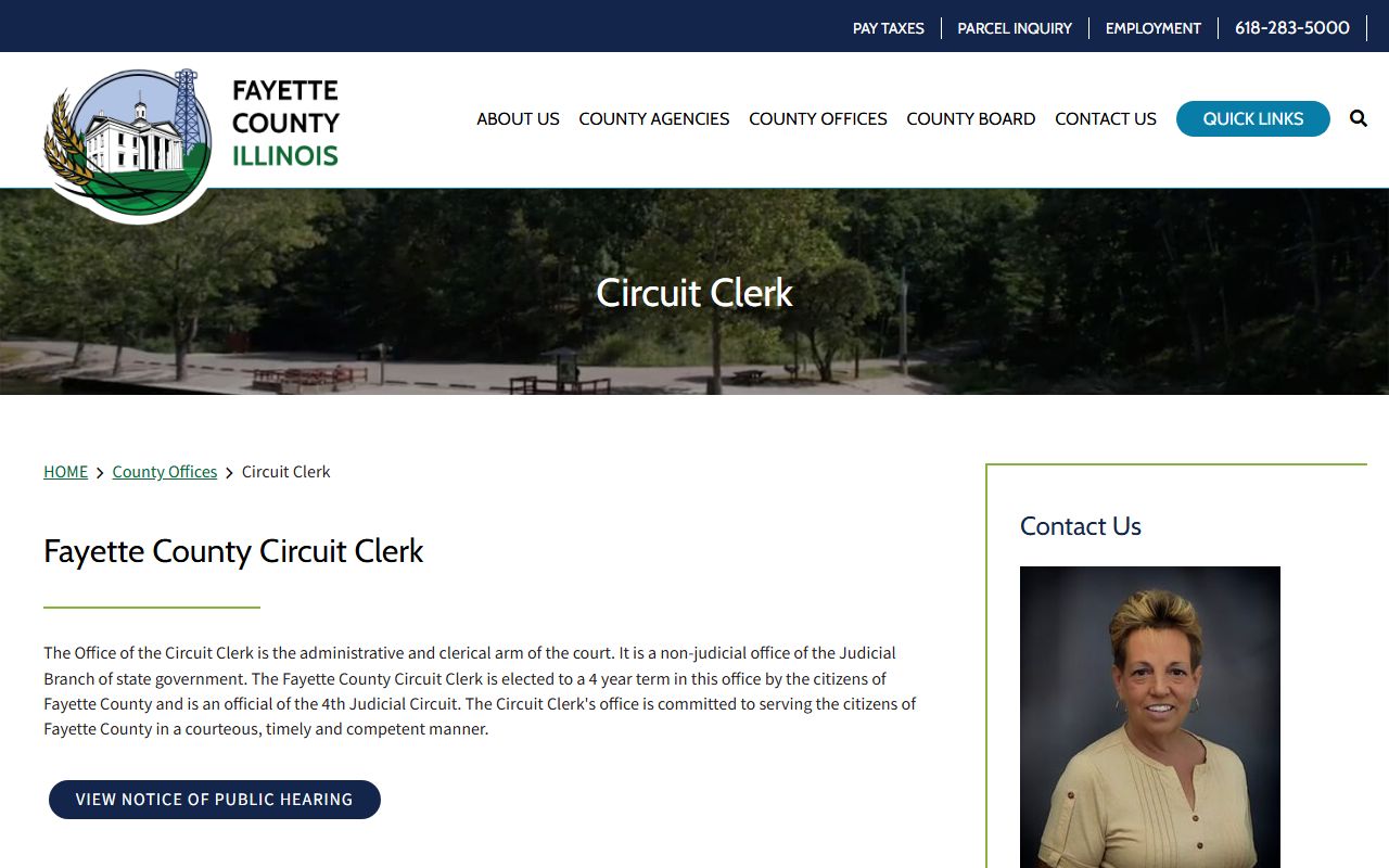 Fayette County court records Circuit Clerk page